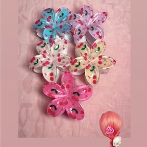Cherry Blossom Hair Clips Set - Multicolor